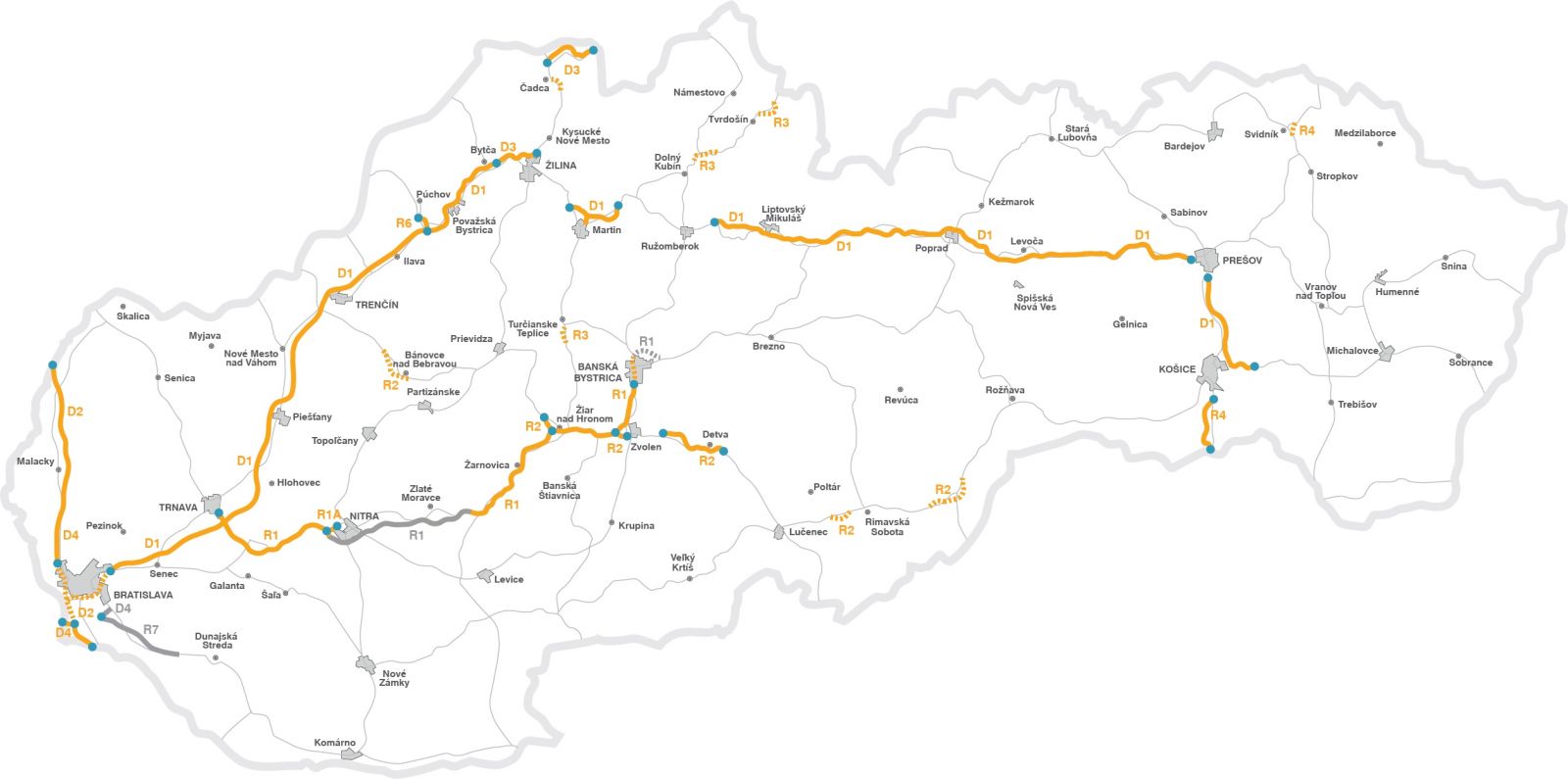 Péages routiers, tunnels et ponts en Slovaquie